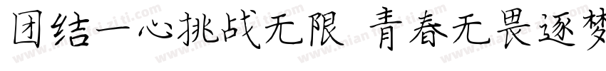 团结一心挑战无限 青春无畏逐梦扬威字体转换